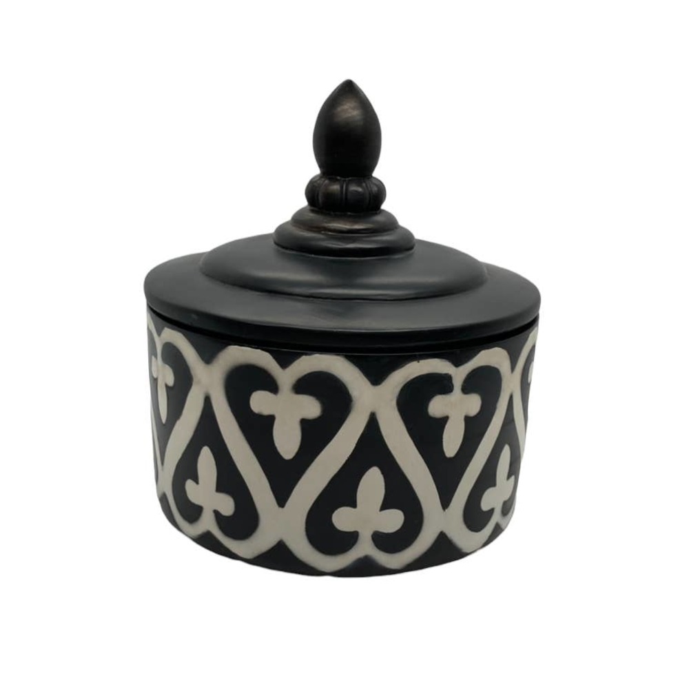 Hobby Lobby Black and White Decorative Lidded Jar